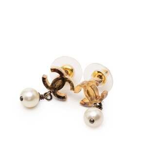 Chanel Cc Logo Earrings Metal Gold-Tone #249982C57B
